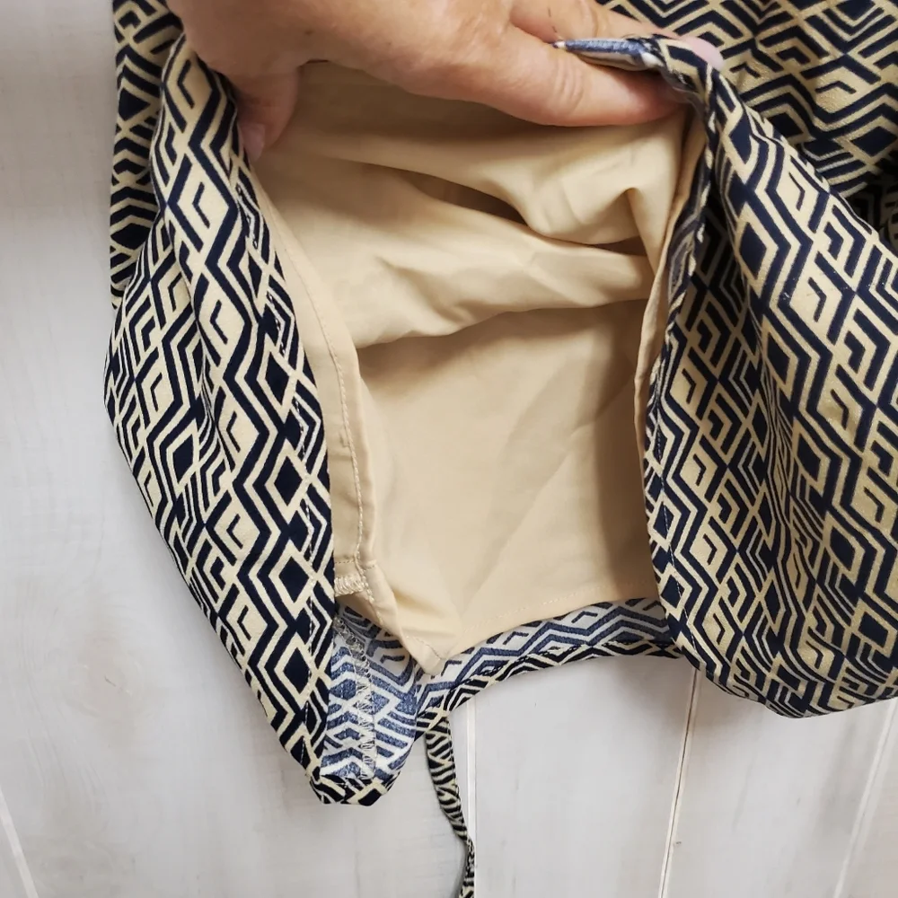 Banana Republic Slip Dress Aztec Geometric Boho Prep  Large - Picture 6 of 9